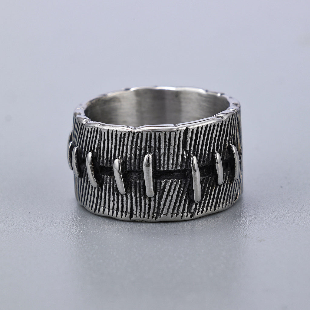 Niche Advanced Dark Punk Stitched Ring