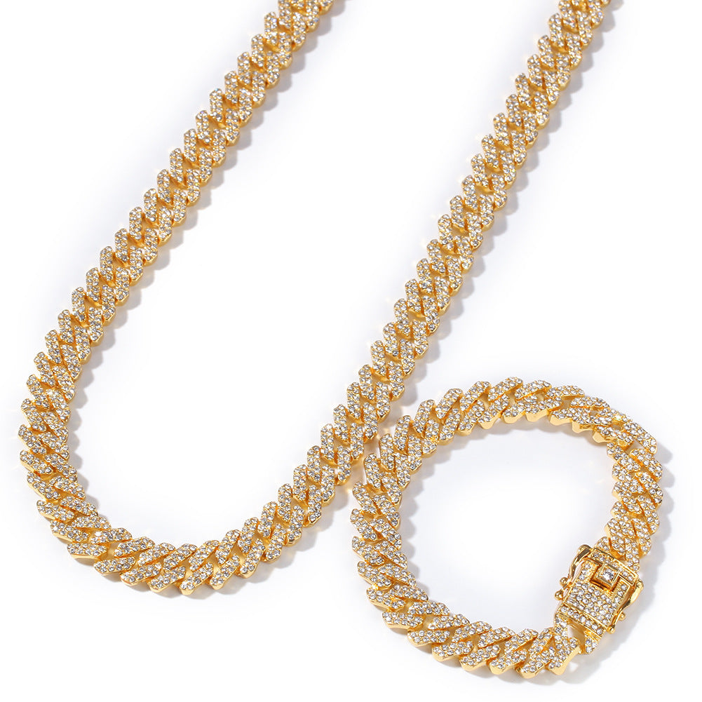 Bar Cuban Chain Men's Necklace Gold Plated