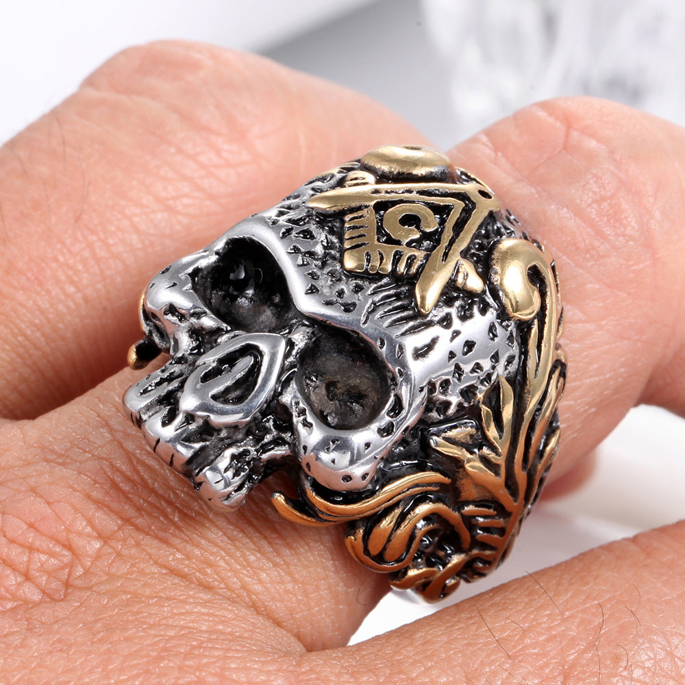 Punk Stainless Steel Men's Masonic Ring
