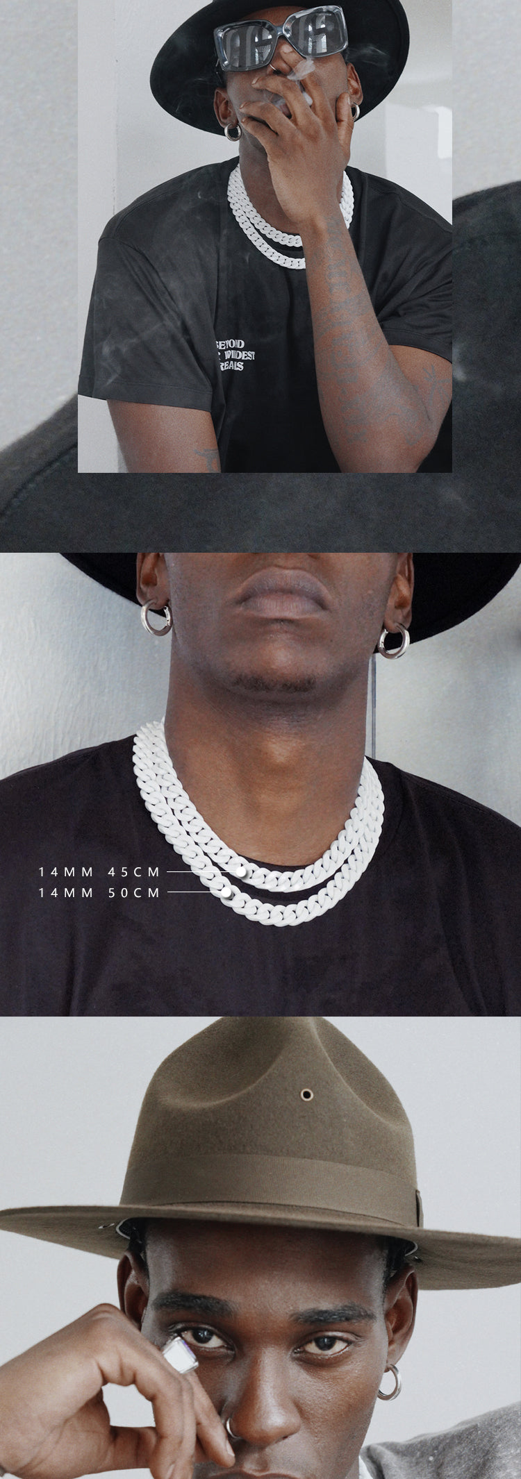 White Cuban Necklace Male Hip Hop Lesbian