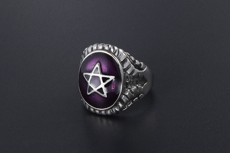 Men's And Women's Fashion Punk Hexagonal Star Ring