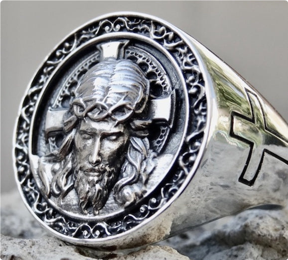 Fashion Jesus Cross Men Punk Ring