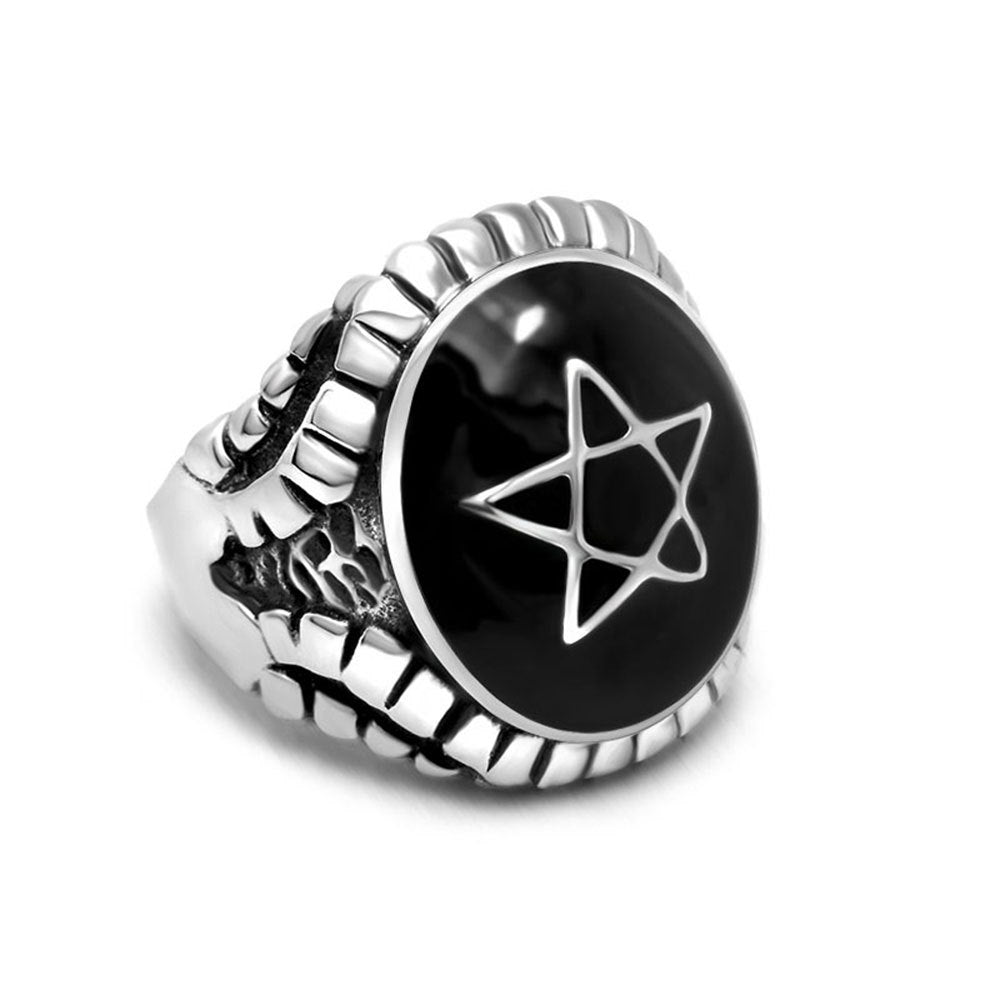 Men's And Women's Fashion Punk Hexagonal Star Ring