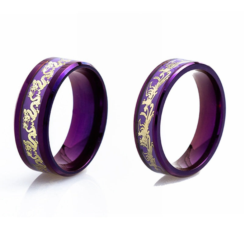 Fashion Purple Titanium Steel Ring