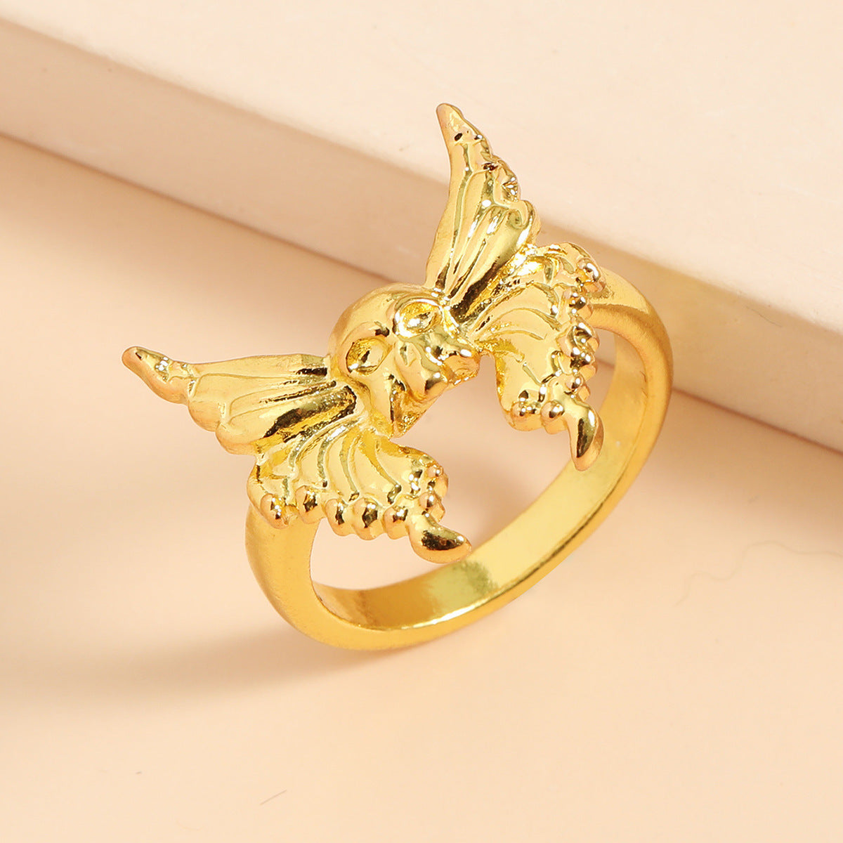 Vintage Punk Style Butterfly Skull Ring