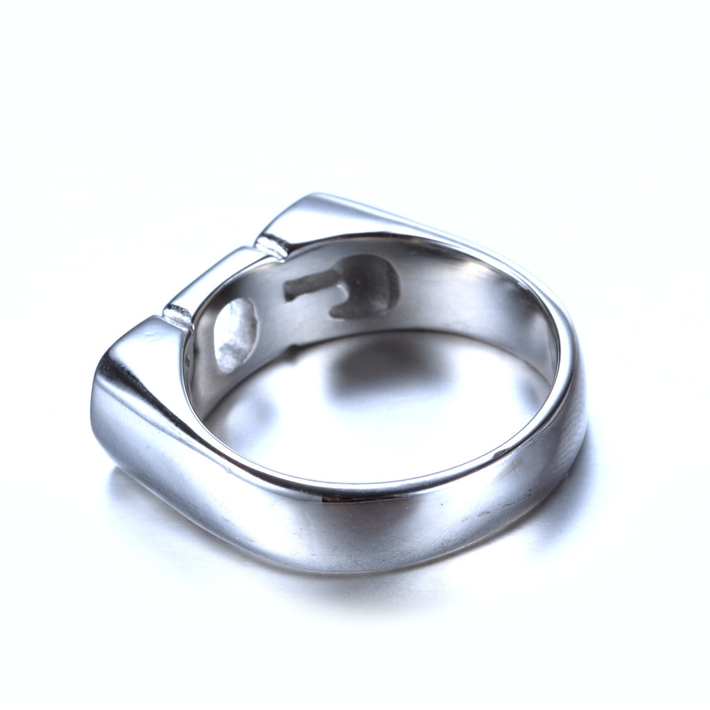 Stainless Steel Letter Ring Simple GOD Titanium Ring