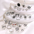 24-piece Set Punk Ring Ornament