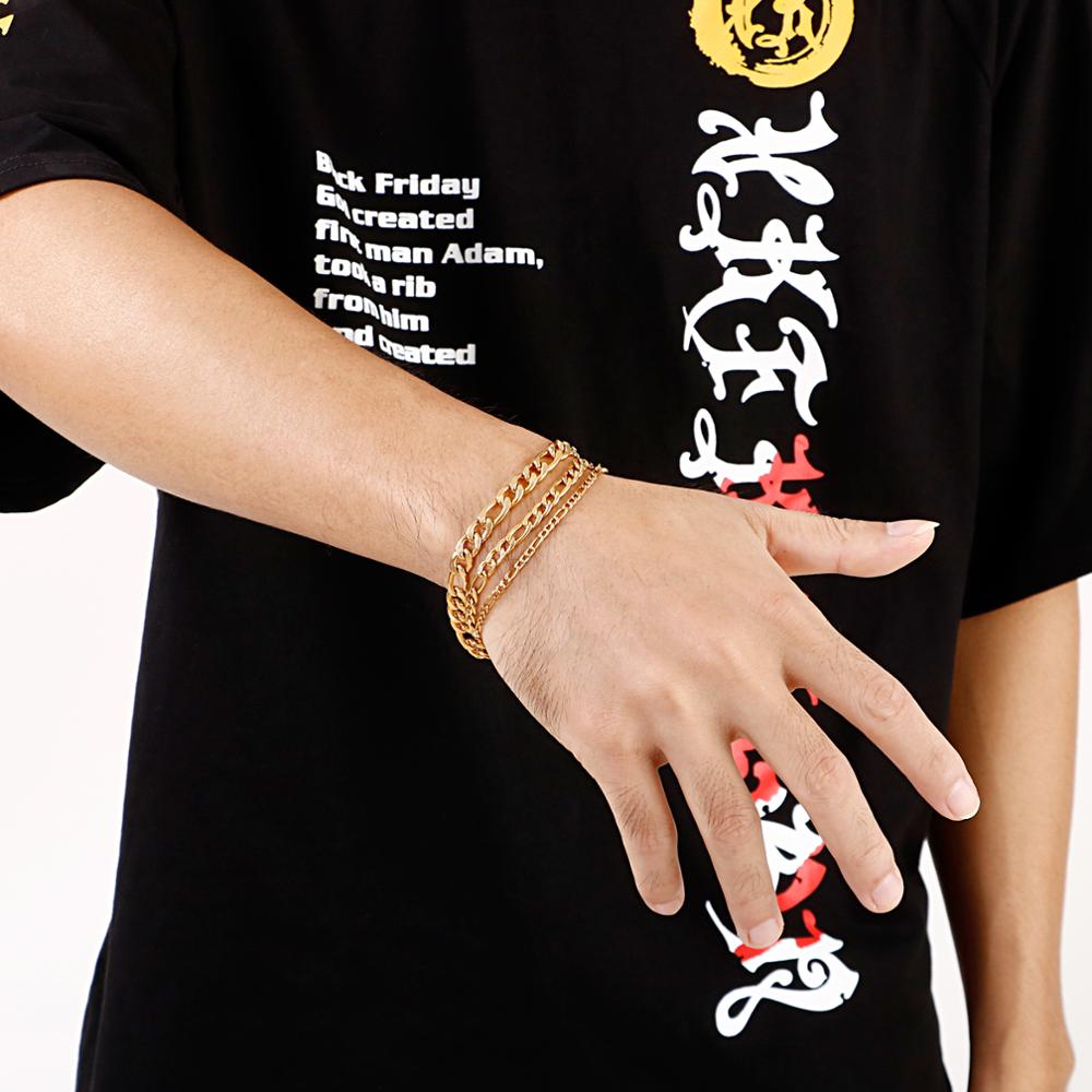 Men’s Titanium Steel Bracelet, NK Chain Link, Punk Rock Jewelry, Waterproof & Tarnish-Free, Trendy Biker Style