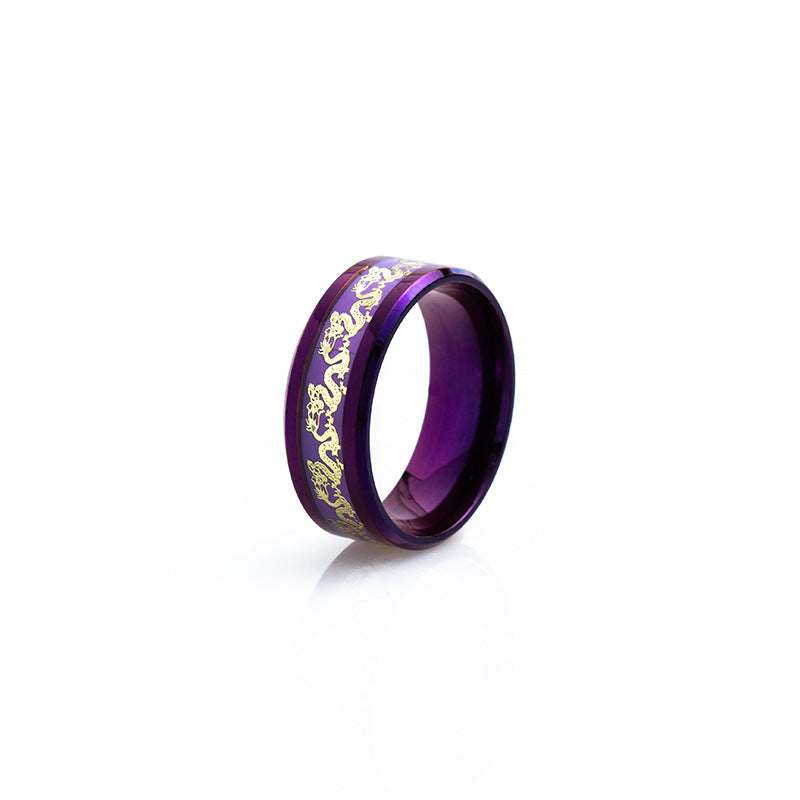 Fashion Purple Titanium Steel Ring