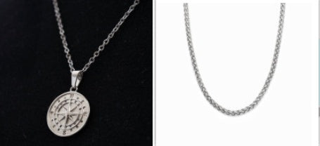 Stainless Steel Compass Compass Hip Hop Pendant Necklace