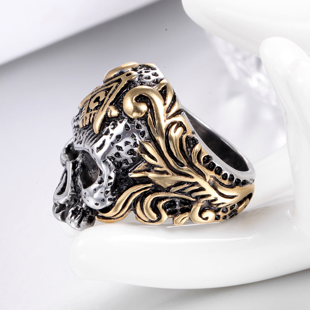 Punk Stainless Steel Men's Masonic Ring