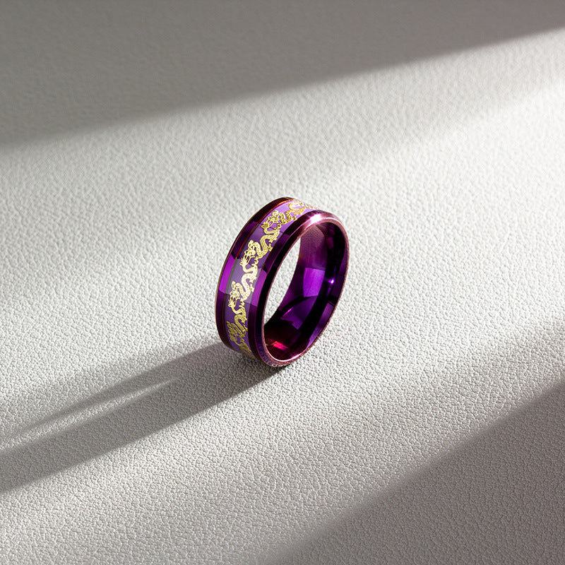 Fashion Purple Titanium Steel Ring